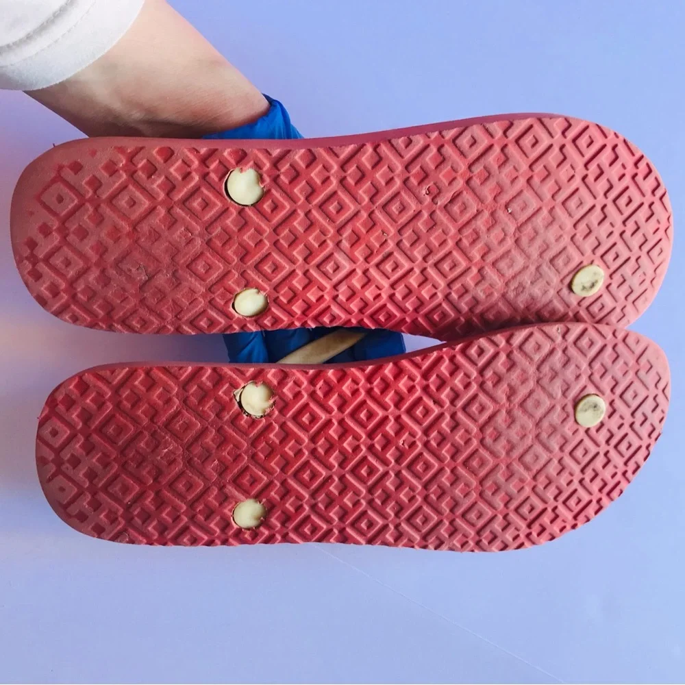 Tory Burch Red Floral Flip‎ Flops